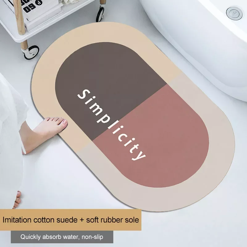 

GURET Non-Slip Bath Mat Super Absorbent Bathroom Carpet Quick Drying Entrance Doormat Floor Mats Toilet Rug Bathroom Accessories