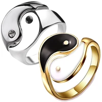 couple rings tai chi yin yang signet rings fashion gold chunky lover adjustable ring jewelry accessories for men women gifts