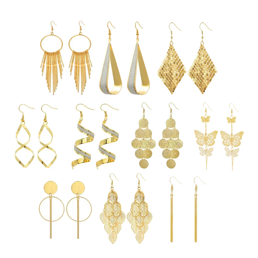 

Earrings Women Dangle Ear Drop Femalejewelries Leafmoon Drops Butterflygirl Stud Geometric Eardrop Bride