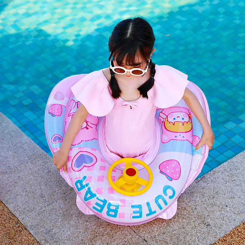 

Детское мультяшное плавающее кольцо для бассейна, Надувное круглое детское сиденье с рулевым колесом, летняя пляжная вечеринка, игрушки для бассейна