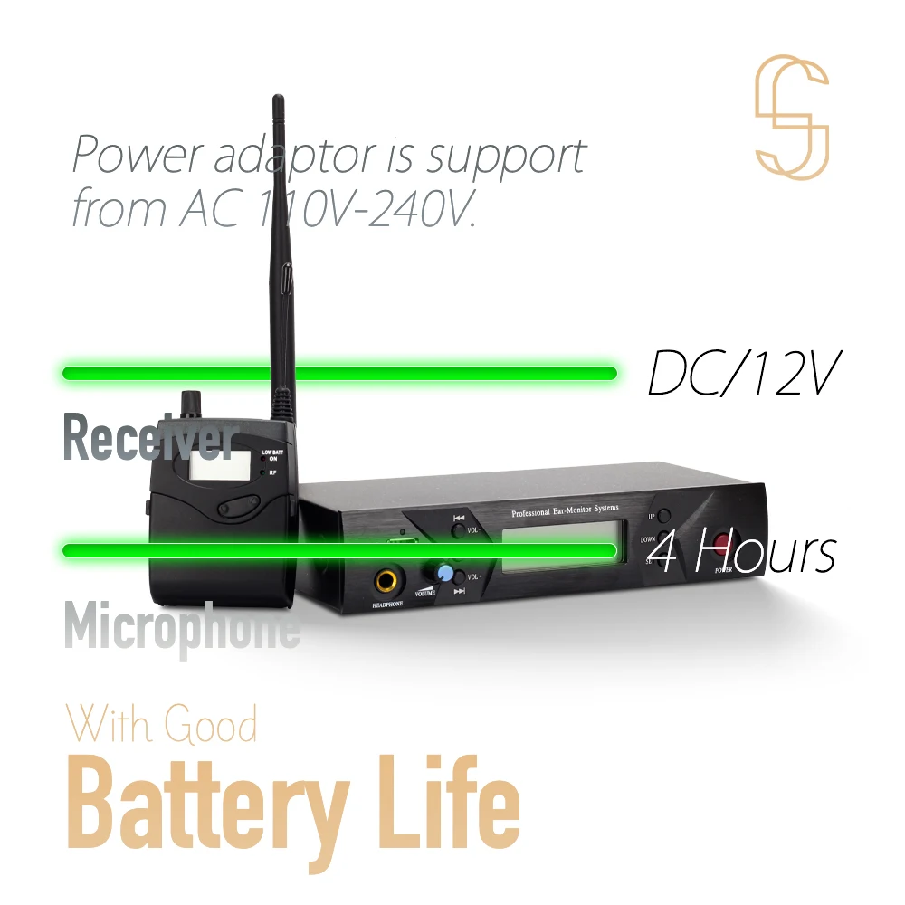 Беспроводная аудиосистема HISINGWELL UHF с металлическим корпусом подходит для сцены