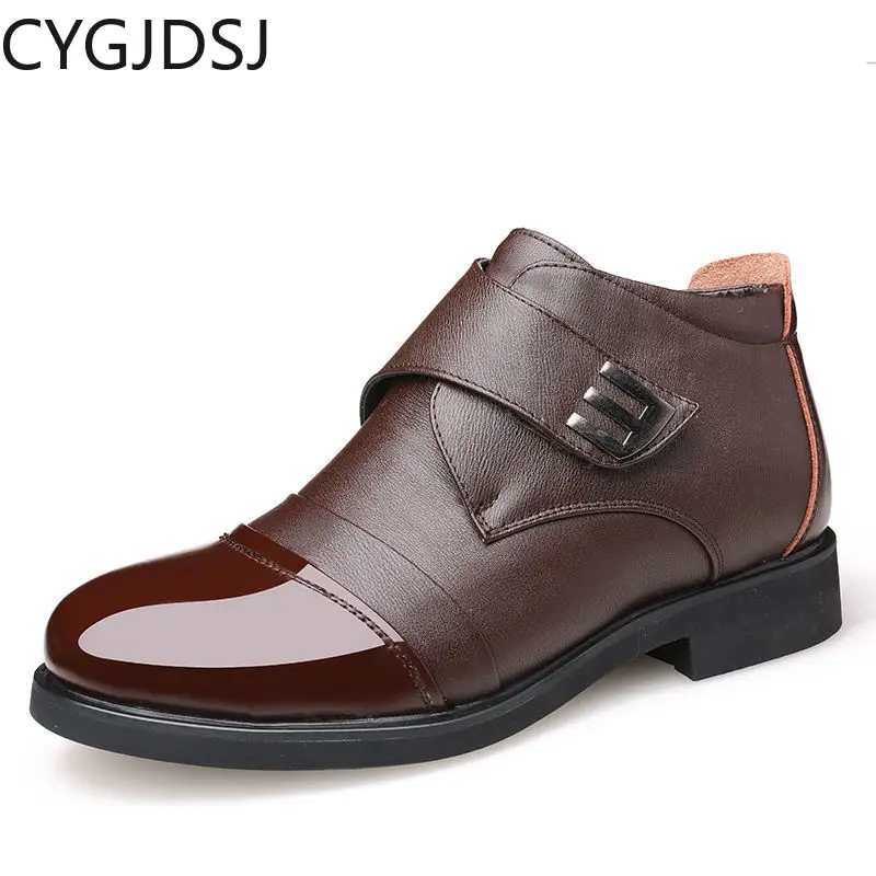 

Ботильоны, зимние ботинки для мужчин, зимняя обувь для мужчин, кожаная повседневная обувь, базовые ботинки, мужская классическая обувь, дело...