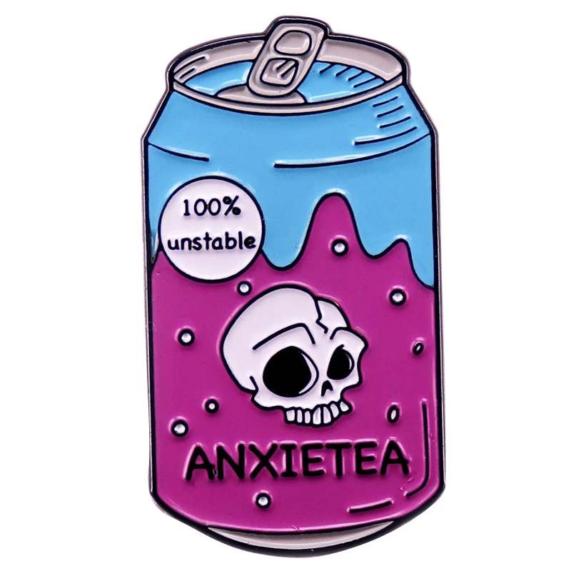 Мультяшные Броши C5101 Anxietea в виде черепа для одежды эмалированные булавки булавка