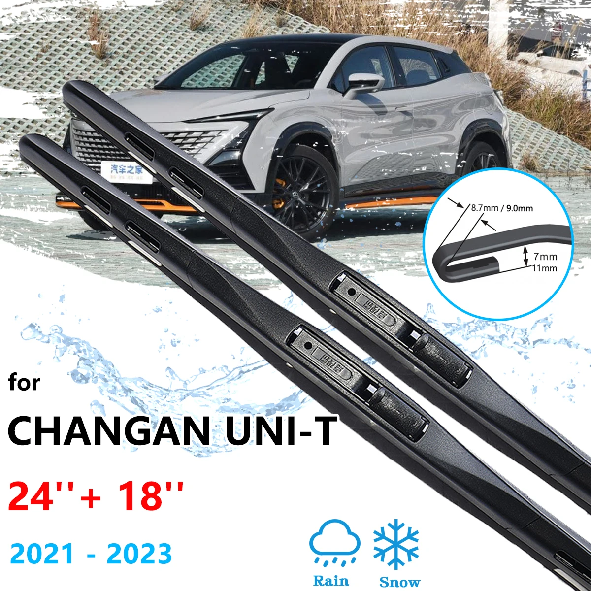 

For Changan UNI-T UNI T 2021 2022 2023 Front Wiper Blades Brushes Windshield Windscreen Window U J Hook Cutter Car Accessories