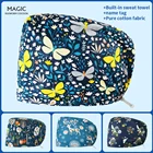 Хлопковая дышащая Регулируемая шапка унисекс с принтом для домашних животных, больницы, работы, кепка для хирургических врачей, медицинских скрабов, женская кепка