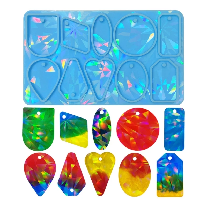 

Silicone Round Molds Holographic-Light Shadow Geometrical Mold Epoxy Resin