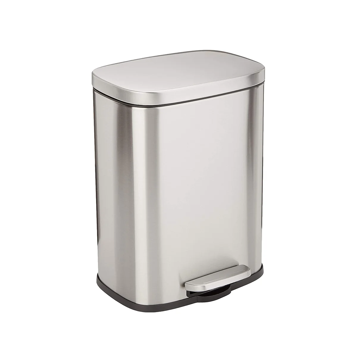 

12 Liter Soft- Smude Resistant Small Trash Can with Foot Pedal - Brushed Stainless Steel Satin Silver Finish