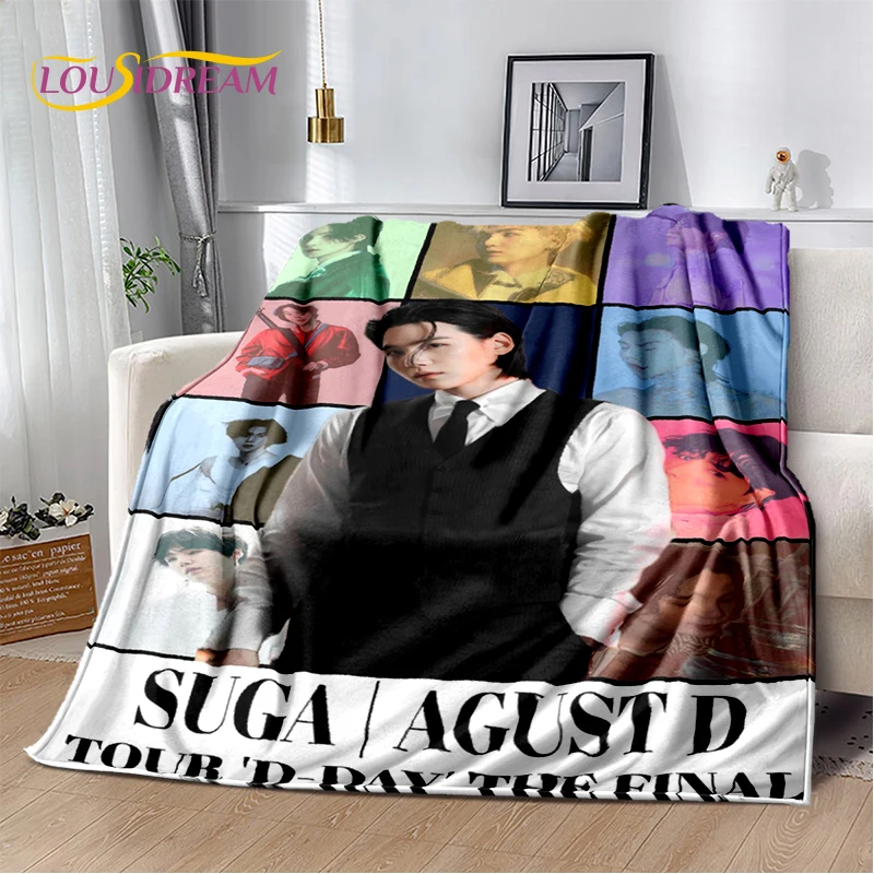 Kpop Kim Tae Hyung V Min Yoon Gi SUGA мягкое фланелевое одеяло Agust D Star для кроватей дивана пикника