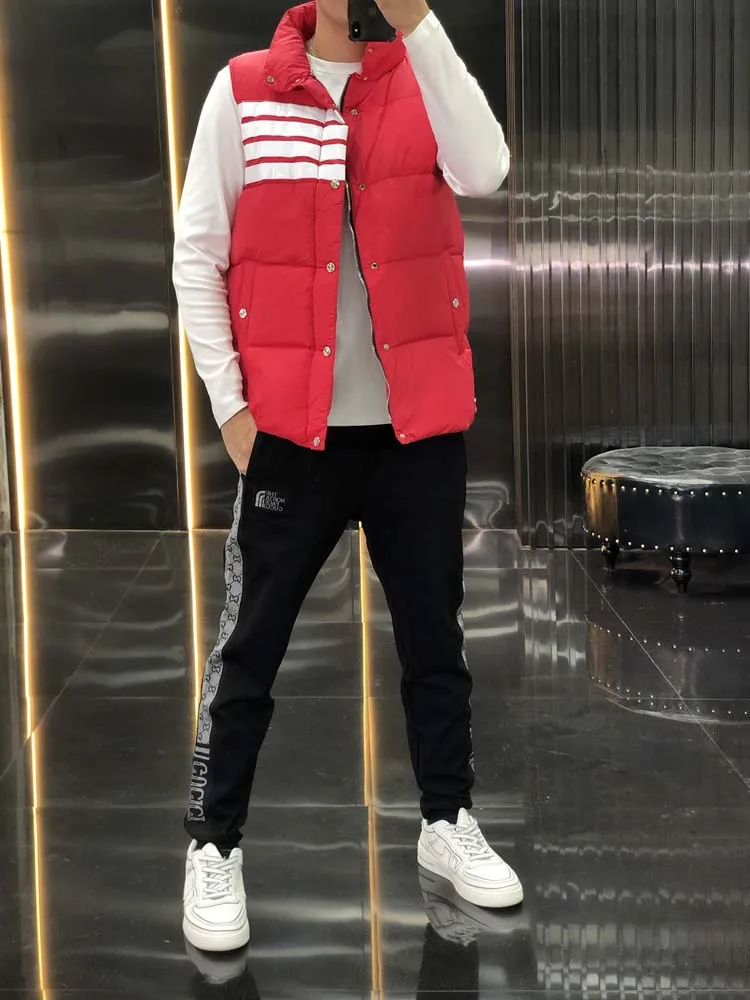 TB THOM Men Down Vest New Autumn Zipper Sleeveless Female Duck Down Waistcoat Smart Causal Sports High Quality Down Vest