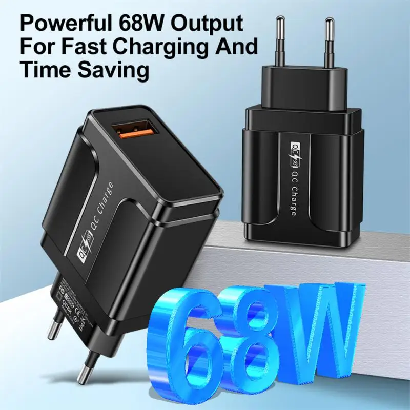 

68W USB Charger EU/US/UK Plug Fast Charging Quick Charge Mobile Phone Wall Adapter For IPhone Samsung Xiaomi Huawei