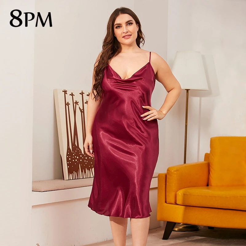 Женская пижама большого размера платье с v-образным вырезом полностью облегающее