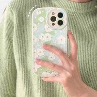 cute fresh flower phone case for iphone 13 12 11 pro max x 7 8 plus xr xs max leather back cover soft silicone protector cases