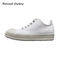 round owens canvas men low top white thick sole lace up summer luxury sneakers casual flats ro shoes women loafers high quality