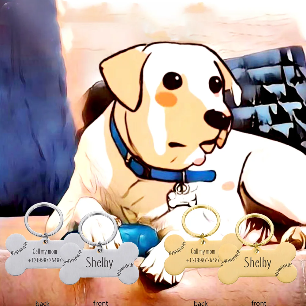 Идентификационная бирка для домашних животных, товары для домашних животных, ошейник для кошек и домашних животных, индивидуальное имя собаки, маленький колокольчик