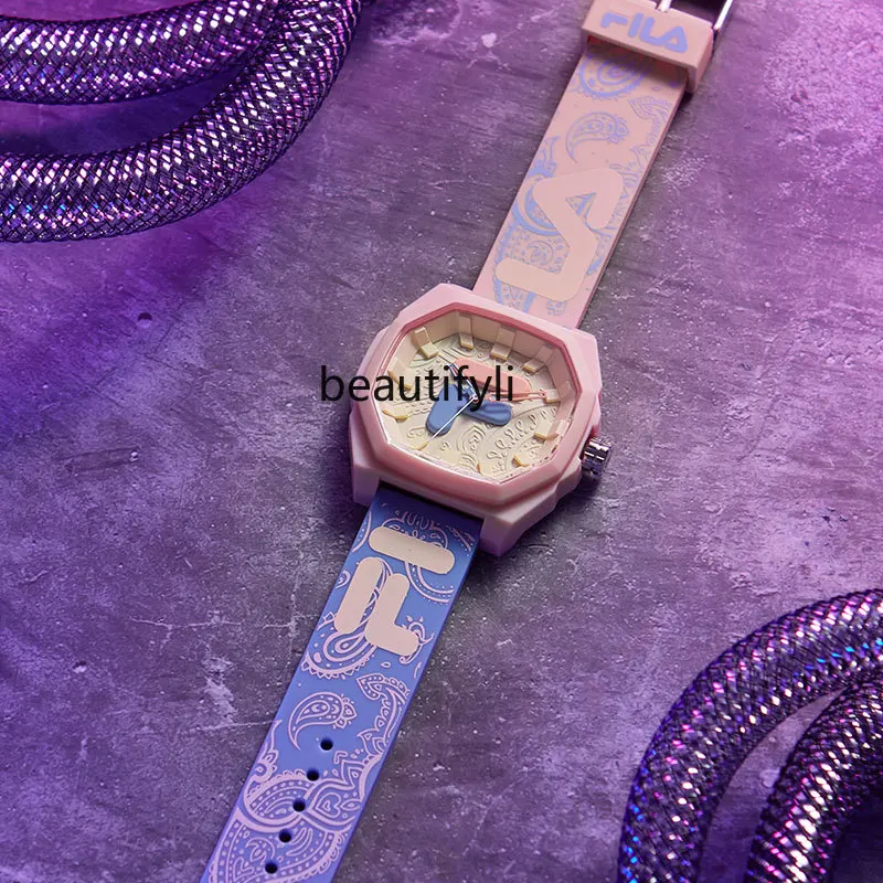 

zqWatch Sports Carving Paisley Creative Dad Silicone Watch Men and Women