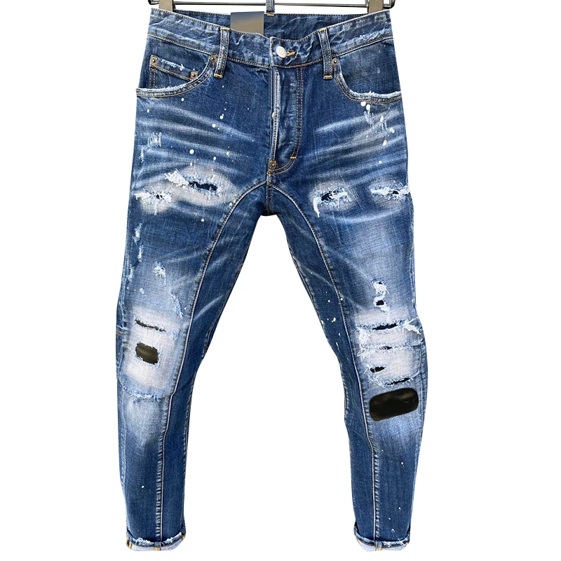 style Starbags dsq Men's summer Thin  Loose leg casual nine-quarter pants Men's fashion cargo pants