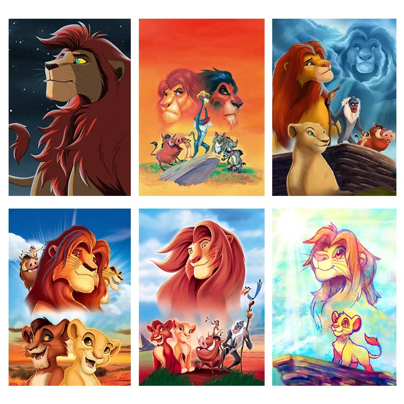

Disney Diy Cartoon The Lion King Diamonds Painting Round Drill Diamond Mosaic Embroidery Children Room Home Handmade Decor Ll452