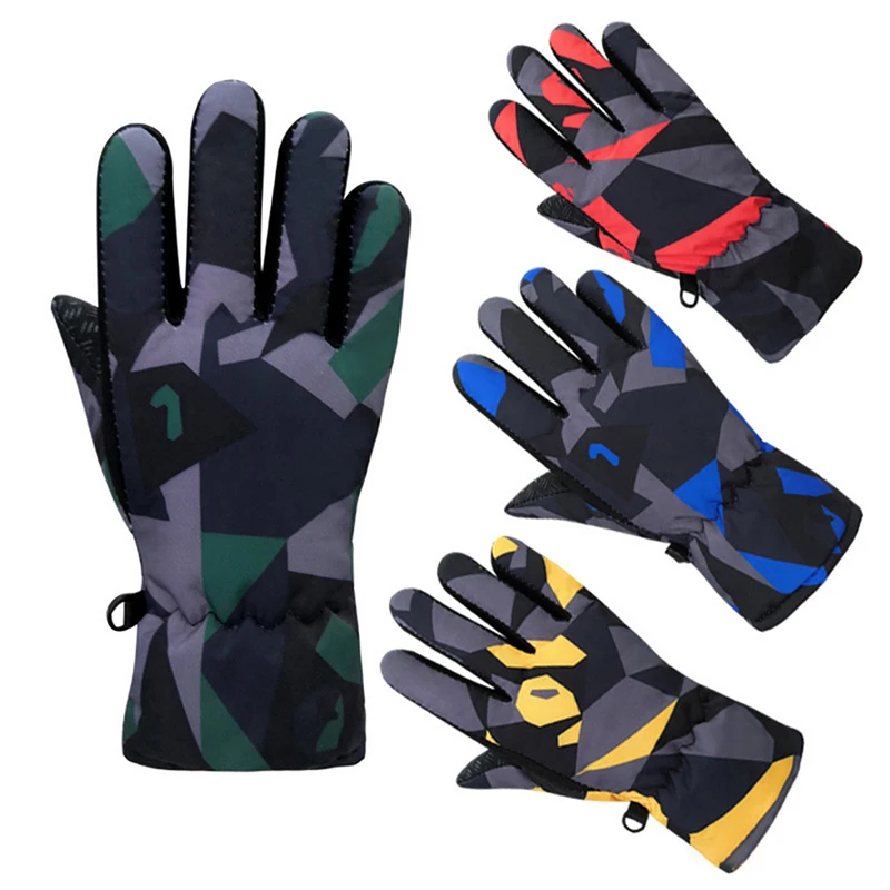 

Детские лыжные перчатки, Детские Зимние теплые перчатки, сохраняющие тепло, для мальчиков и девочек, для катания на лыжах и сноуборде, ветрозащитные, водонепроницаемые, Утепленные зимние перчатки