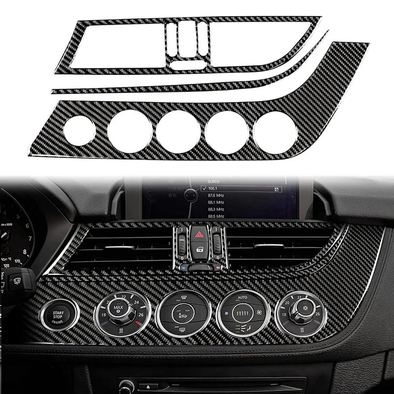 

For BMW Z4 E89 2009-2016 Carbon Fiber Car Center Console Air Outlet Panel Cover Decoration Trim Accessories