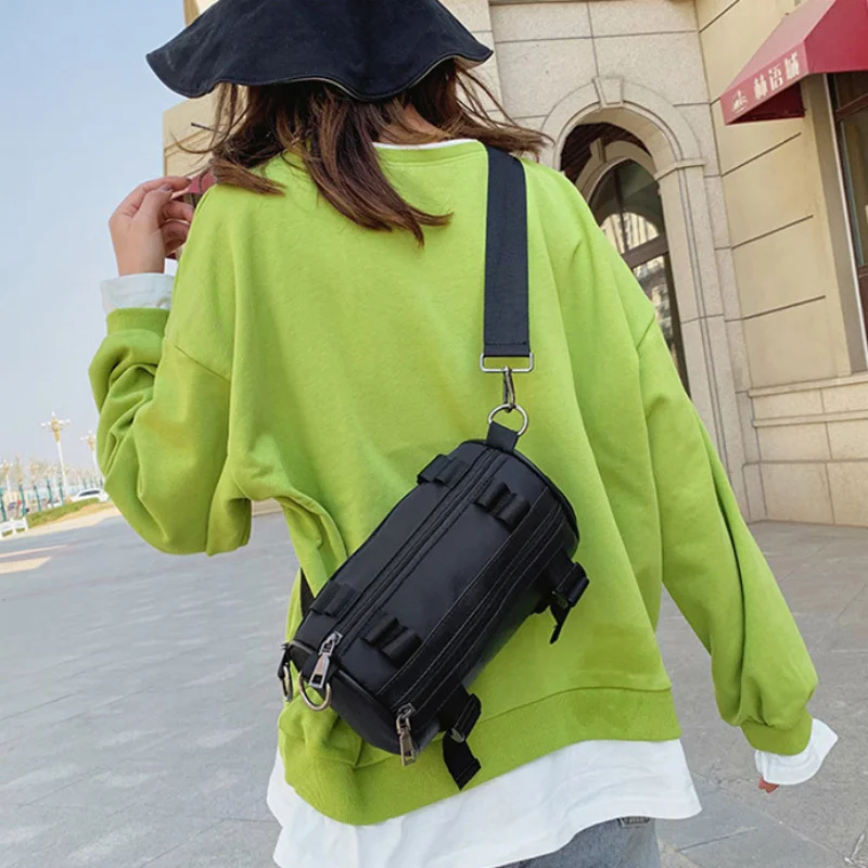

2023 сумки через плечо унисекс, форма цилиндра, сумка на плечо, женская сумка-мессенджер, сумки, уличная сумка в стиле хип-хоп