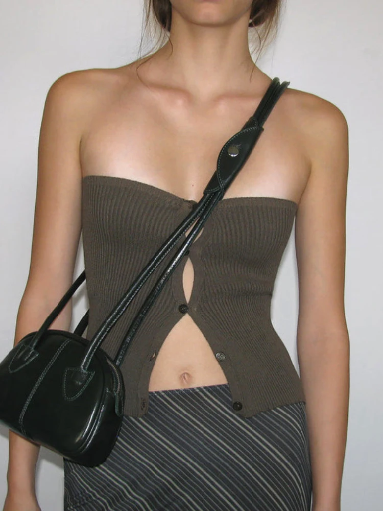 

Женский укороченный топ на пуговицах, с открытой спиной