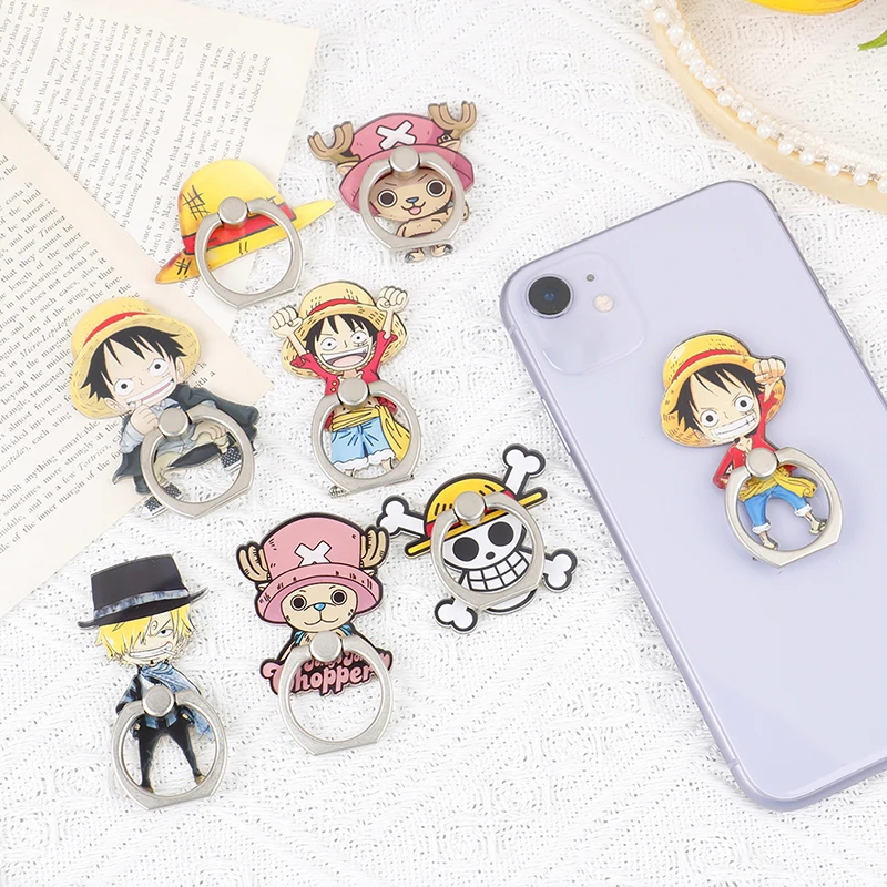 

Anime One Piece Mobile Phone Stand Holder Finger Ring Chopper Luffy Phone Ring Buckle Bracket For All Phone