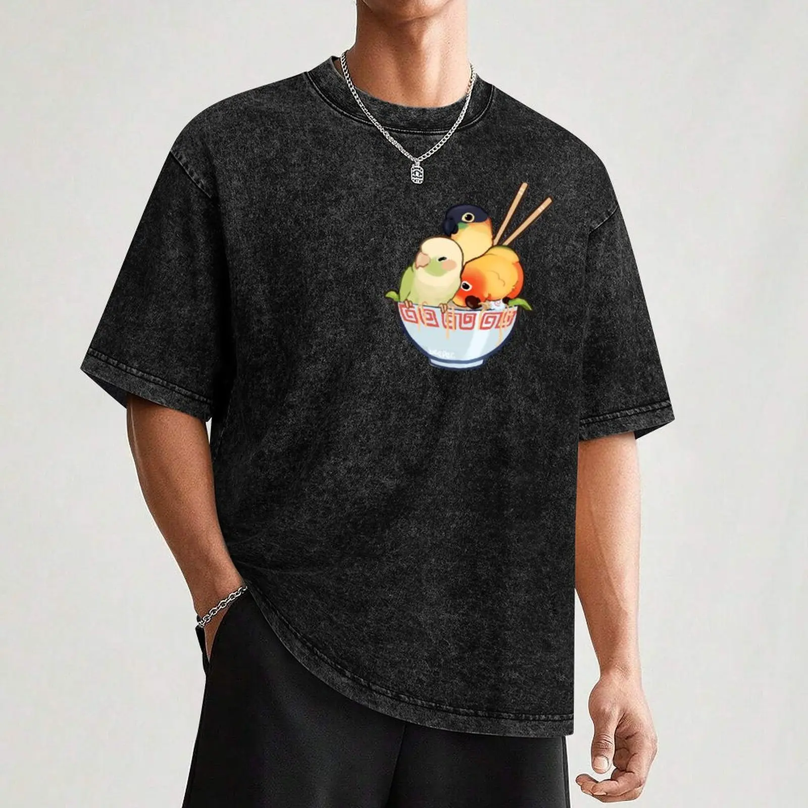 Хлопковая футболка Bowl of birbs больших размеров