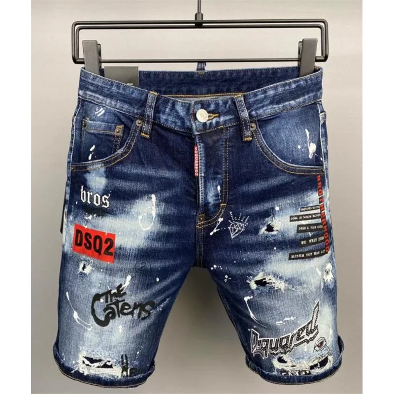 Шорты dsquared2 мужские рваные брендовая одежда бермуды летние дышащие джинсовые
