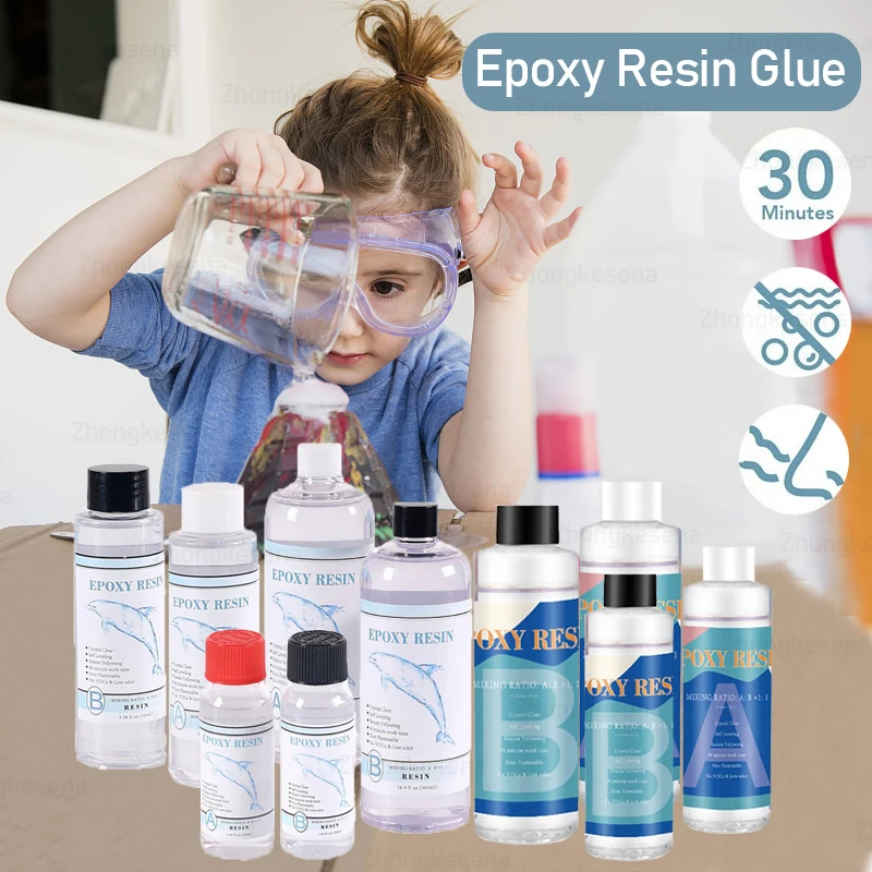 

35oz Crystal Clear Epoxy Resin 1:1 AB High Adhesive Hardener DIY Art Casting Resin Glue for Jewelry Crafts River Table Coating