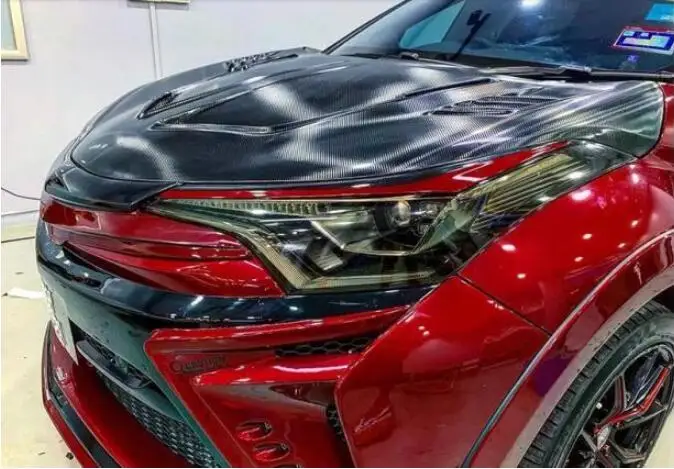 Для Toyota CHR C-HR 2018 2019 2020 2021 2022 2023 натуральное углеродное волокно/Смола грунтовка для