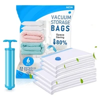 vacuum storage bags with manual air pump foldable clothes organizer seal compressed travel saving bags package bags