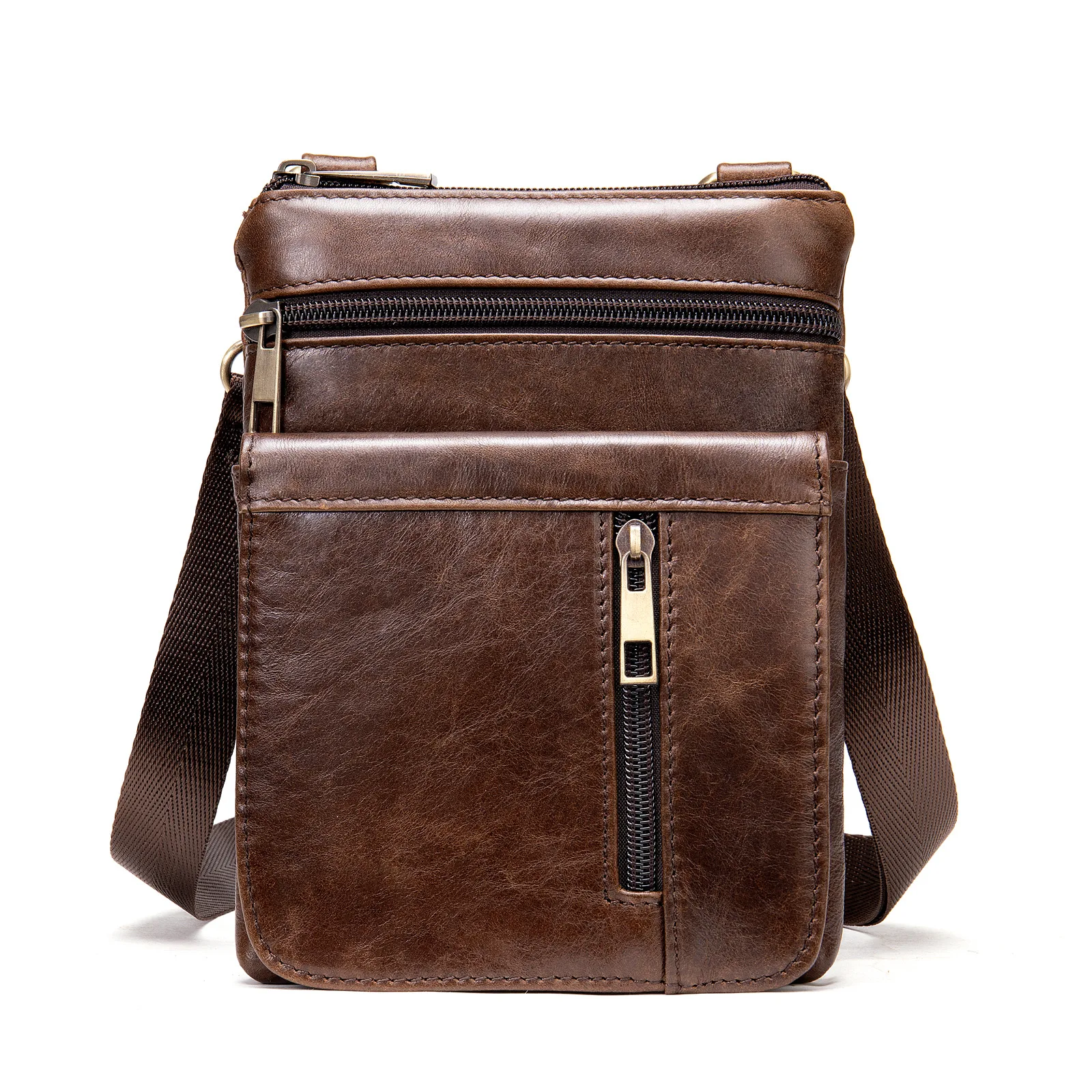 2023 New Men's Shoulder  Casual Bag Cowhide Cross-body Leather Bag Men's Crossbody Bag