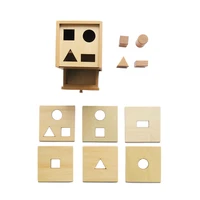 montessori imbucare box multiple geometric with drawer wooden educational toys for children shapes matching game hand eye works