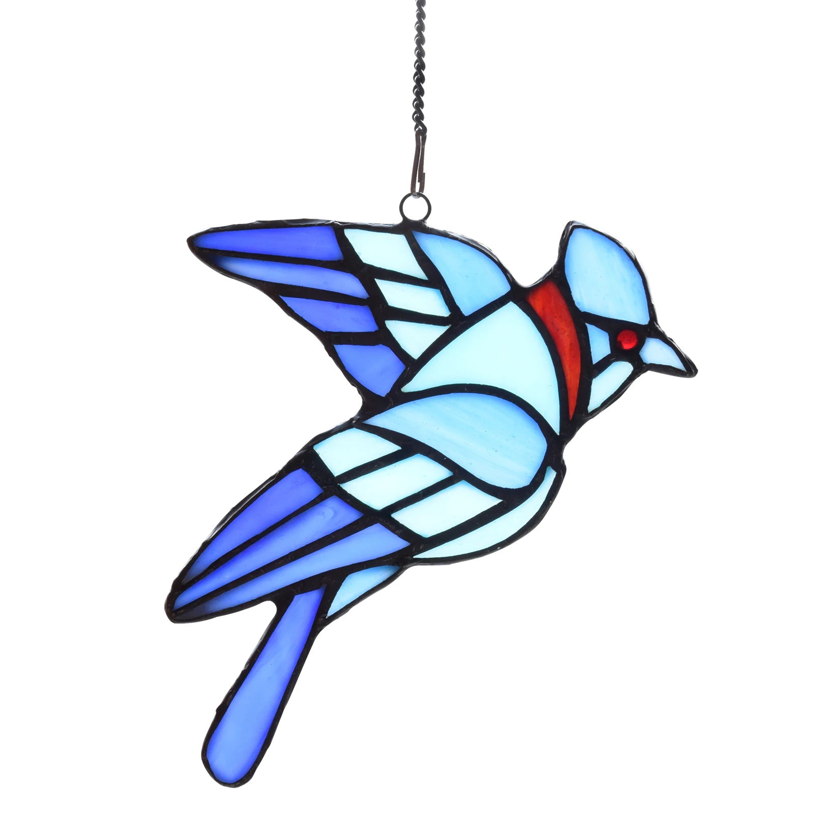 

Stained glass painting bird pendant mica glass piece puzzle welded art creative doors and windows wall decorations