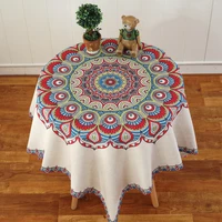 cotton linen waterproof printed tablecloth round table cover tea table cloth rural rectangular cover cloth home decoration