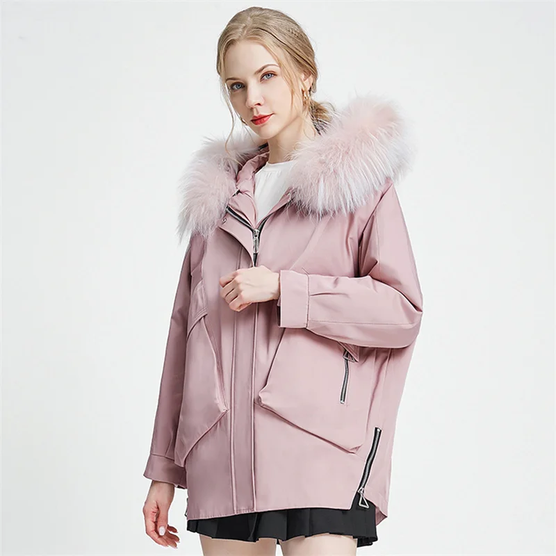 Winter Thickened Warm women's Pie Overcome The new Rex rabbit fur down liner Detachable Winter Coat Fur In-One-Pie To Overcome