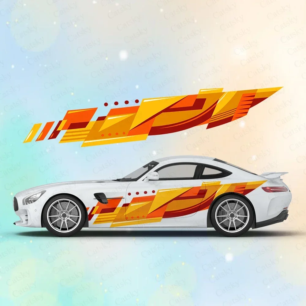 Абстрактные оранжевые племенные тотемы большие автомобильные наклейки и на