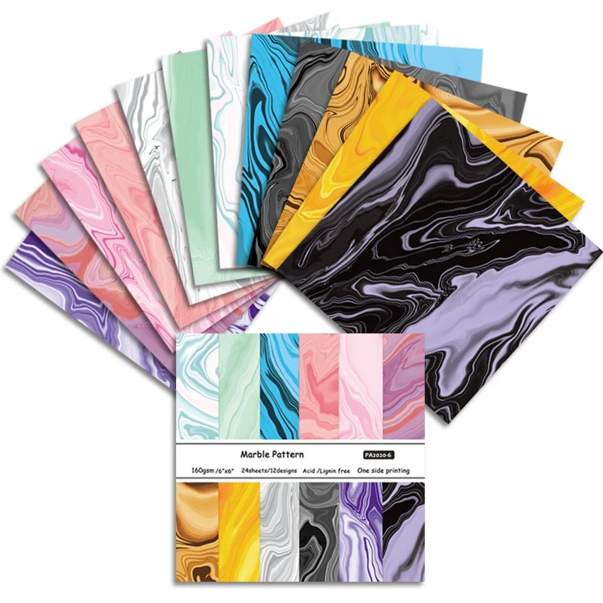 24 листа мраморный узор бумажные подкладки режущие штампы искусство фон для