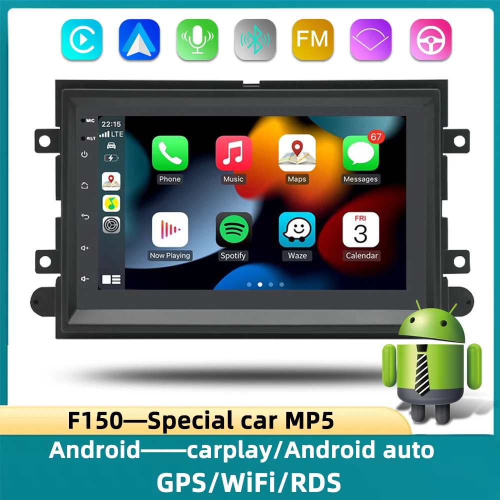 

Car Multimedia Player 2Din 7" MP5 Player Wifi Android Apple Carplay, Android Auto 4 Core 1G+16G GPS Navigation FOR Ford F150