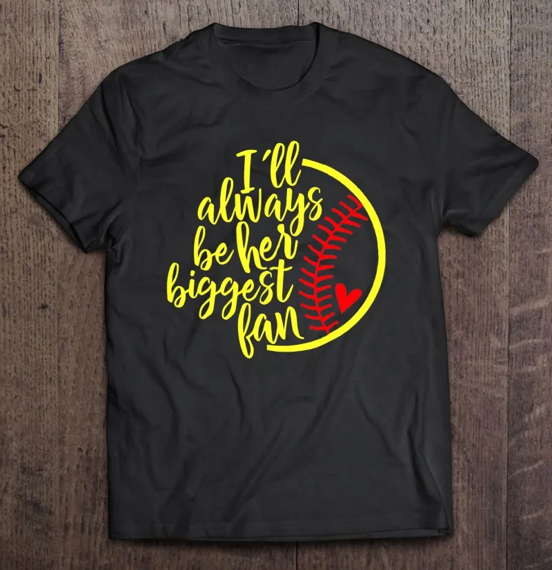 

Мужская Винтажная футболка с коротким рукавом, с принтом «я всегда буду ее самой большой фанатом и софтболом»