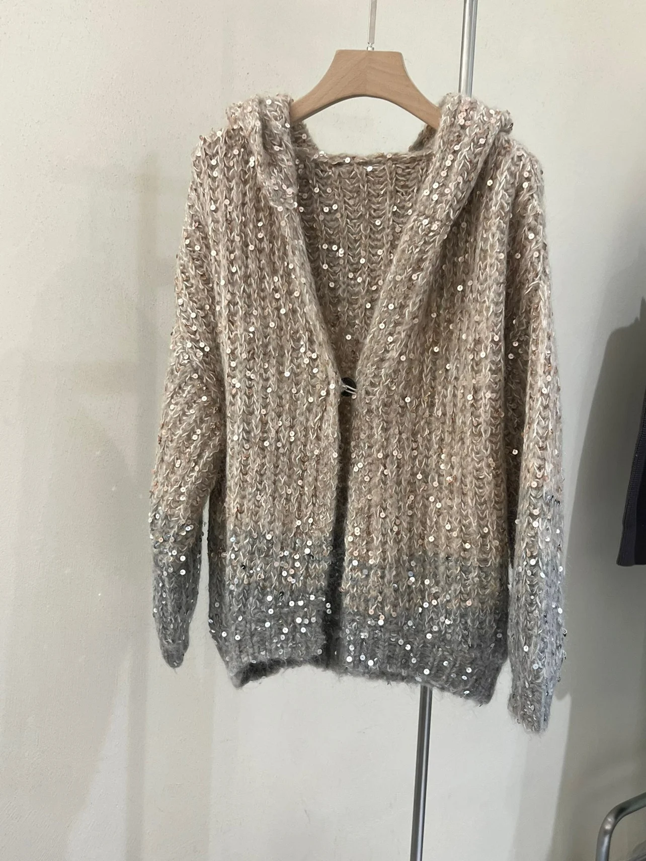 Женский свободный кардиган с капюшоном осенне-зимний Кардиган B * C