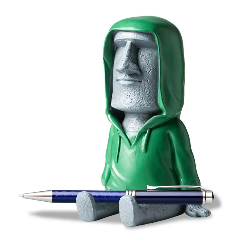 

Easter Island Moai Sculpture Vintage Resin Sculpture With Smartphone Holder Home Office Ornament With Phone Holder Moai Statue