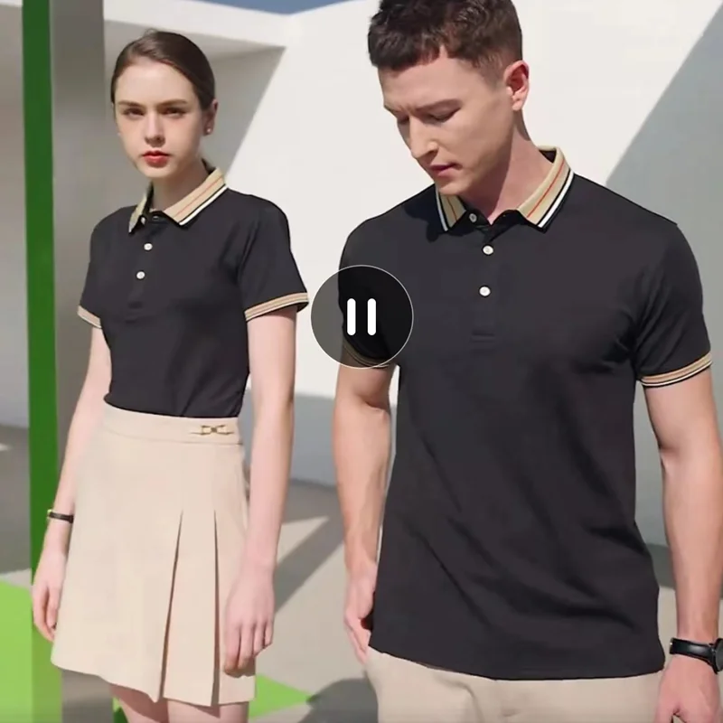 

2023 Summer New Men's Short Sleeve T-Shirt Casual Fashion Business High-Grade Ice Silk POLO Shirt Formal Top Men's And Women's