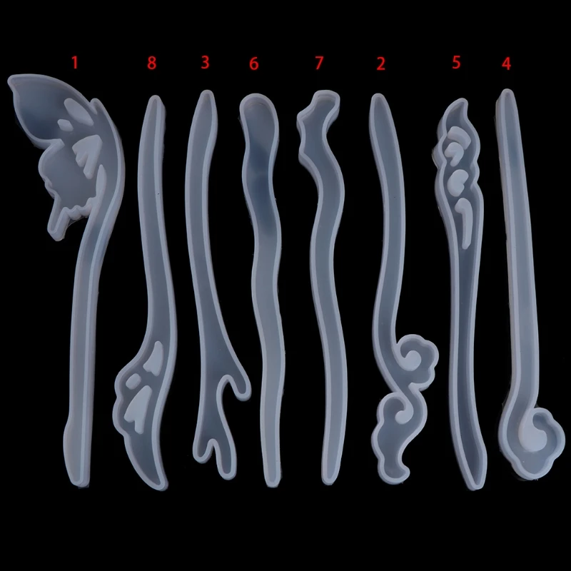 

Silicone Hairpin Molds Women Classical Headdress Epoxy Resin Mold Jewelry Casting Molds for Hair Pin Making DIY Craft