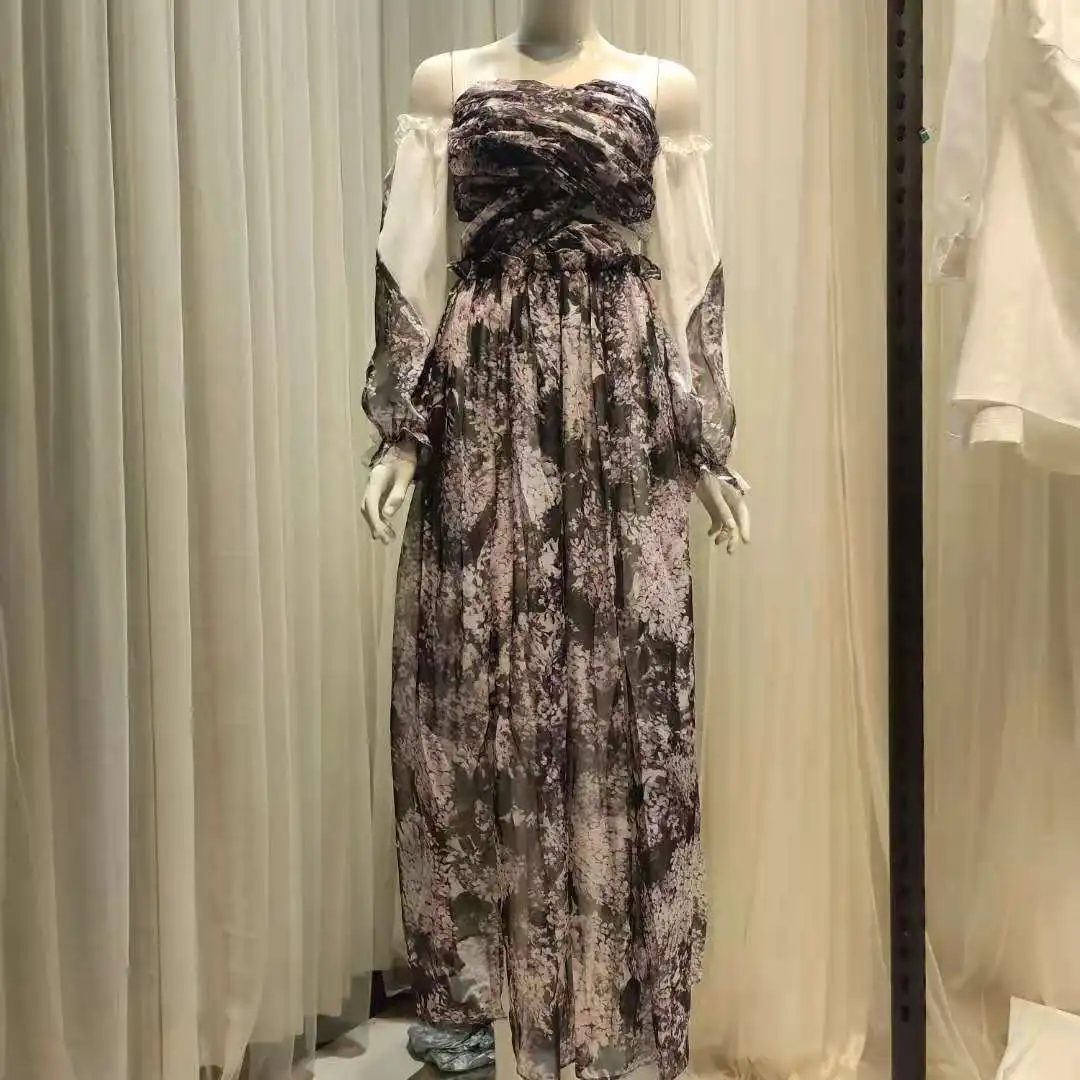 

Богемные платья, женское летнее платье, сексуальное платье без бретелек с фиолетовым принтом, длинное пляжное платье в стиле бохо, блестящее Клубное платье, платья, модные праздничные платья