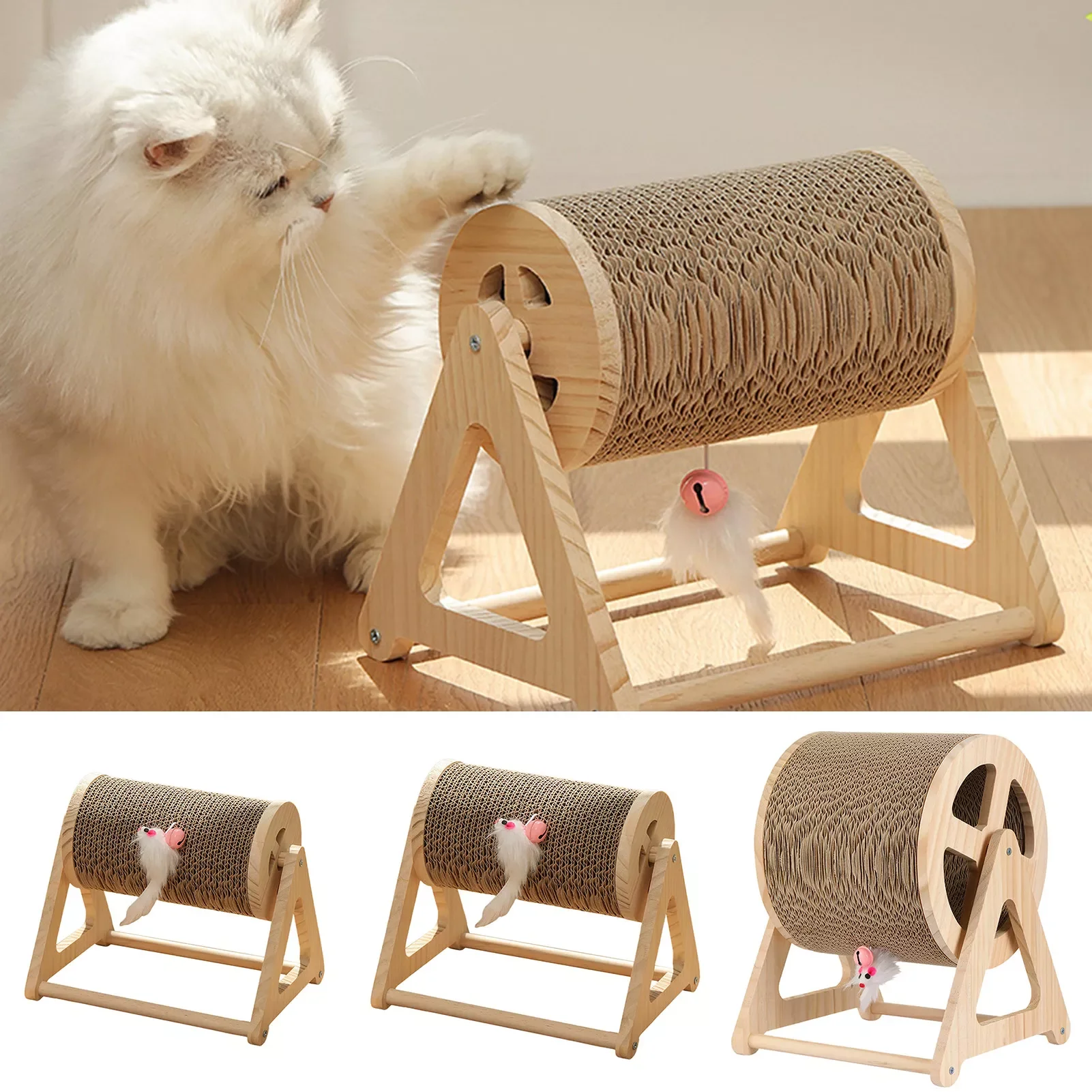

NEW2023 Pets Supplies Cat Toys Cat Scratching Ball Exercise Wheel Roller Rotatable Kittens Cat Scratcher Supplies Pet Toy Access