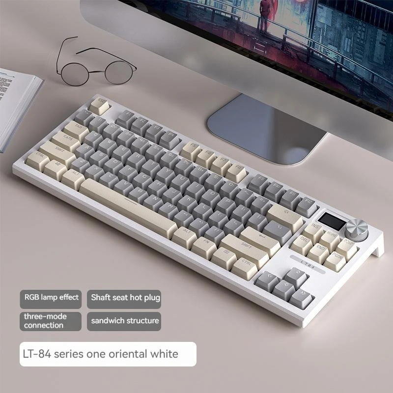Проводная Механическая клавиатура Langtu Lt84 с Rgb-подсветкой, Bluetooth, 2,4 ГГц