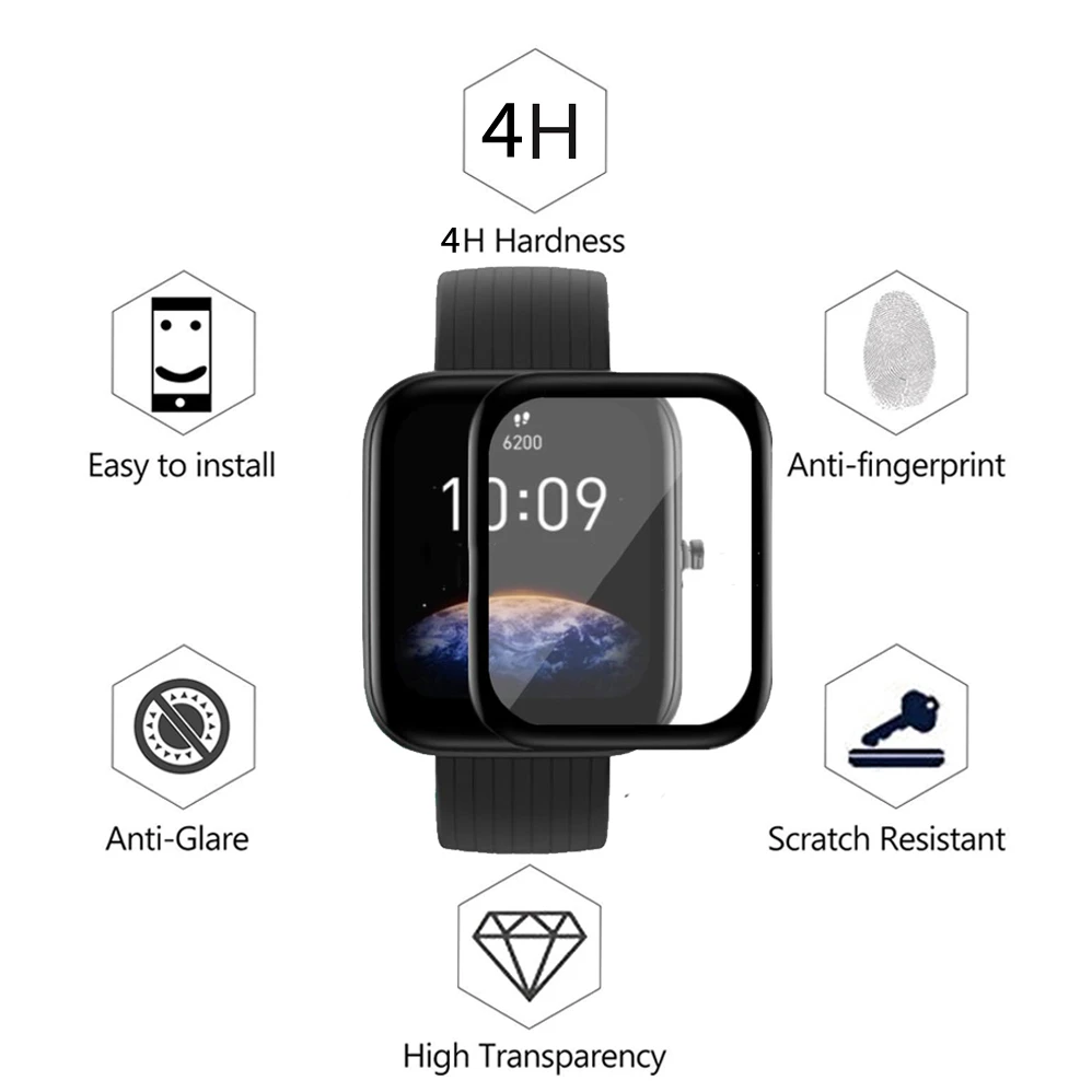 Фото 2 шт. полная защита экрана для Amazfit Bip 3 3D изогнутое покрытие мягкая защитная пленка 2 шт. полная защита экрана для Amazfit Bip 3 3D изогнутое покрытие мягкая защитная пленка