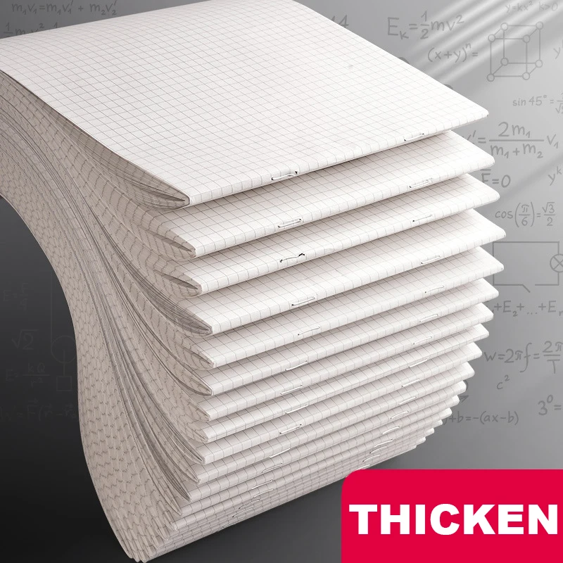 

40 листов бумаги для письма, тестовые блокноты для письма, бумага для математических расчетов в клетку для студентов, пустые книжки для рисов...