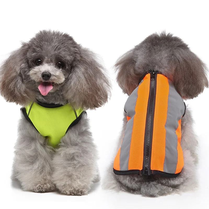 

Pet Zipper Luminous Vest Clothes Dog Lightweight Adjustable Vest Jecket Safe Clothes Spring Autumn Walking Hunting Dog Clothes